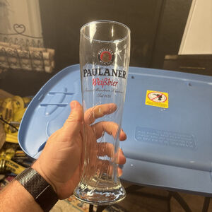 VTG Paulaner Munchen Beer Glass,0.5L SAHM,Germany,Pilsner,Tall,Stein,Swirl 10"